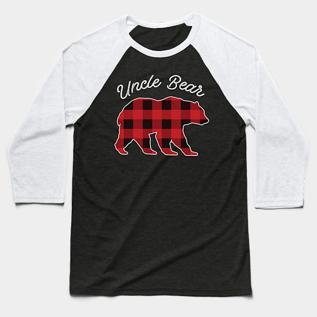 Uncle Bear - Red Plaid Christmas Pajama Family Gift Baseball T-Shirt by heart teeshirt